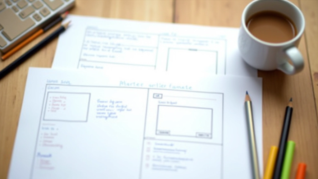 Appunti di feedback su wireframe stampato, matite colorate e annotazioni scritte a mano, tavolo di lavoro durante sessione di revisione