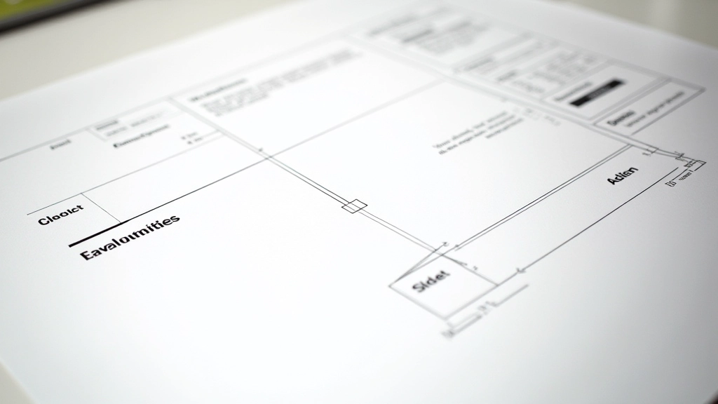 Mockup di pagina web annotato con frecce che indicano spacing, padding e allineamento degli elementi con misure precise